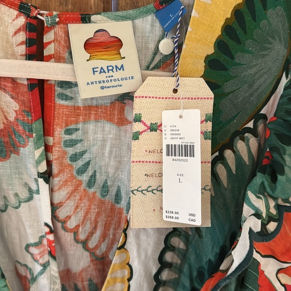 Anthropologie FARM Rio Ruffle Sleeve Linen Jumpsuit - Picture 2 of 10